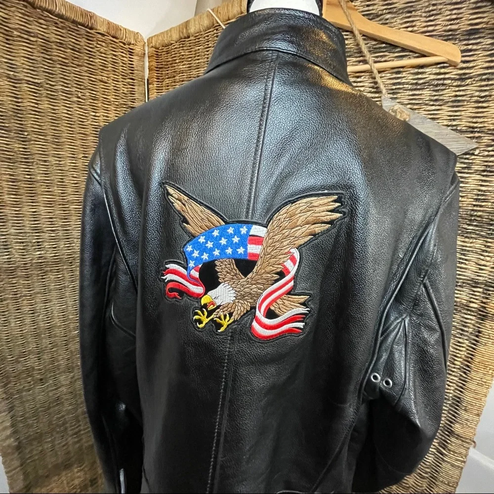 FMC mens leather biker jacket